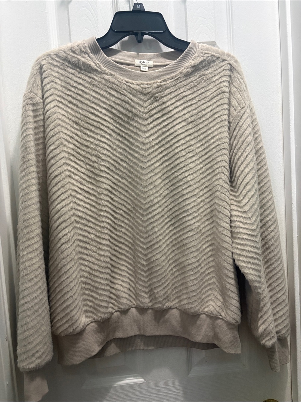 Dylan by True Grit Chevron faux fur pullover sweater